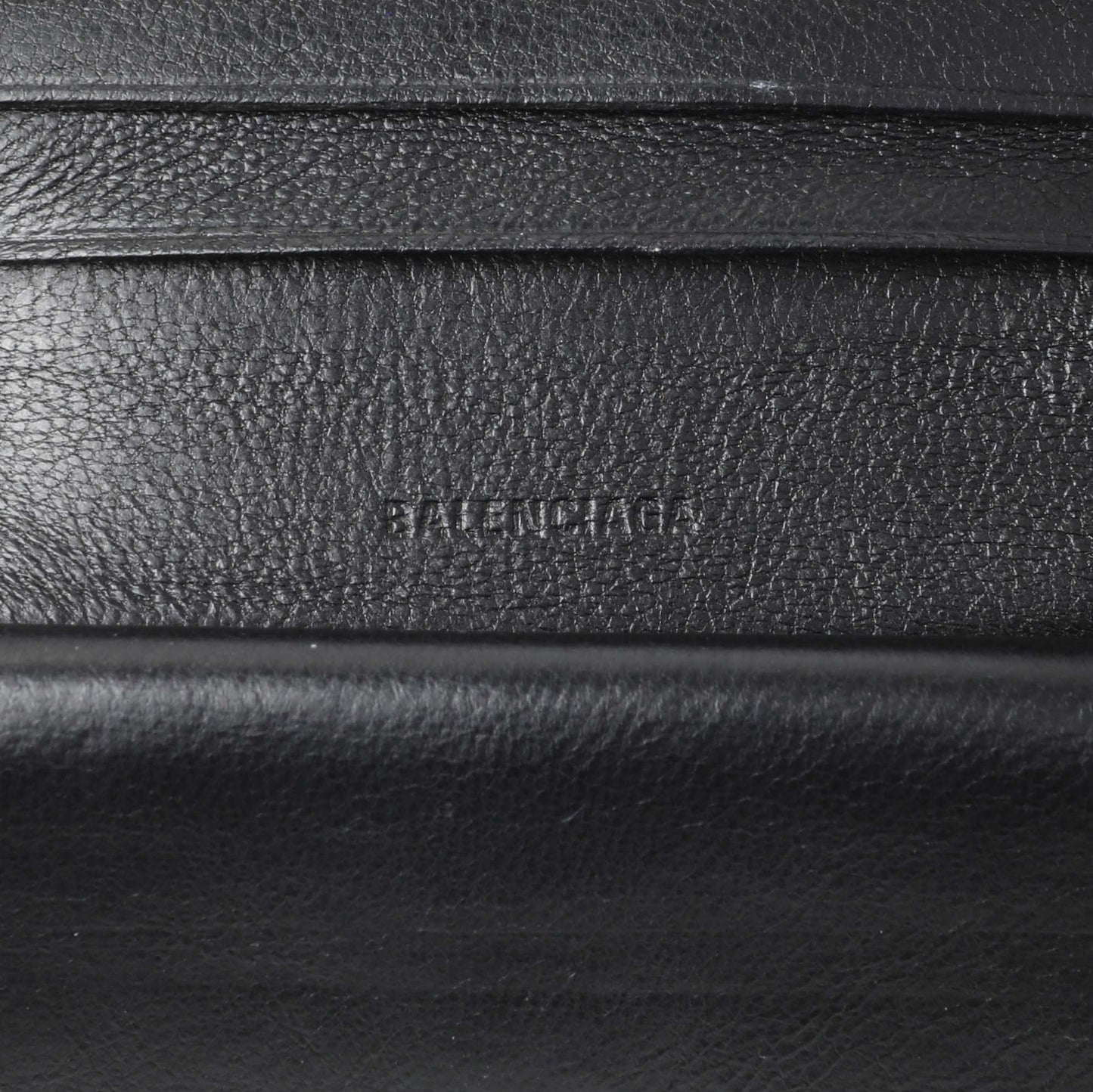 Exclusive Balenciaga Black Crocodile Embossed Wallet — Detail View