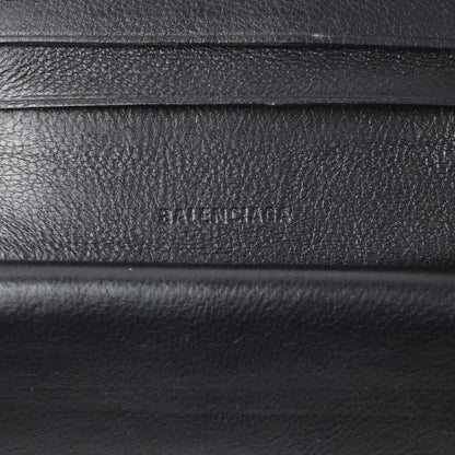 Exclusive Balenciaga Black Crocodile Embossed Wallet — Detail View
