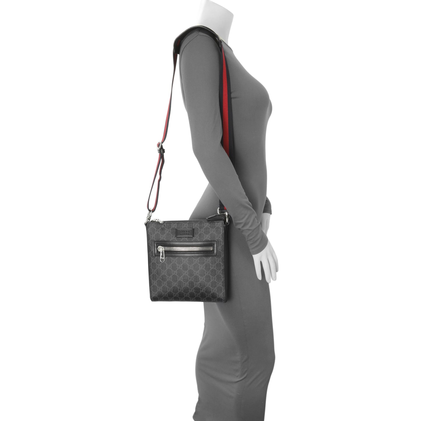 Exclusive Gucci GG Supreme Monogram Web Small Flat Messenger Bag — Alternate View 8