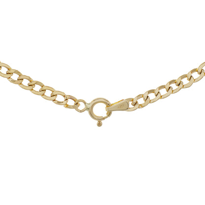 Exclusive 18K Yellow Gold Curb Link Chain Necklace — Side View