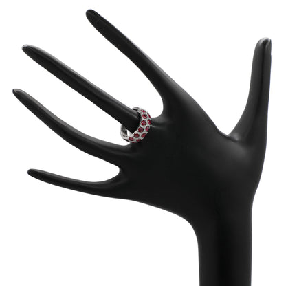 Exclusive 14K White Gold Ruby Diamond Ring — 5.5 — Back View