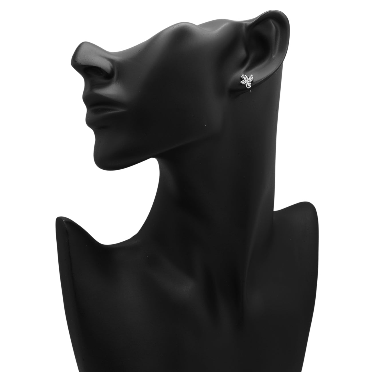 Exclusive Tiffany & Co. 18K White Gold Diamond Olive Leaf Earrings — Back View
