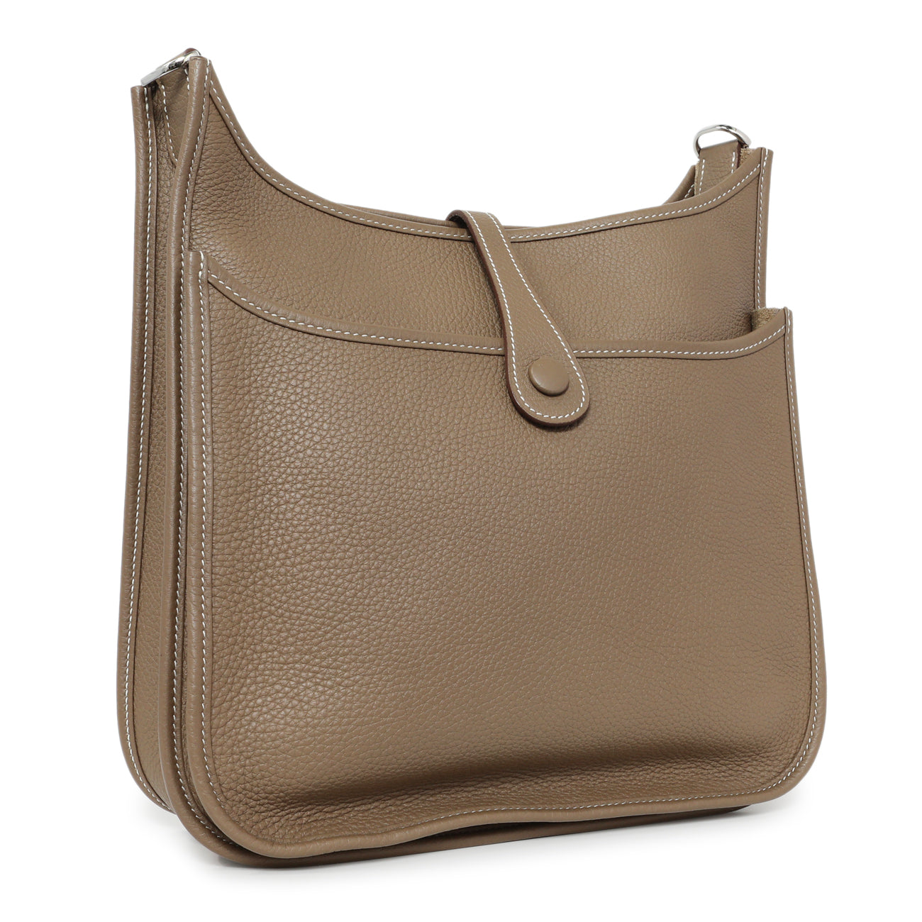Exclusive Hermes Etoupe Clemence Evelyne III PM — Side View