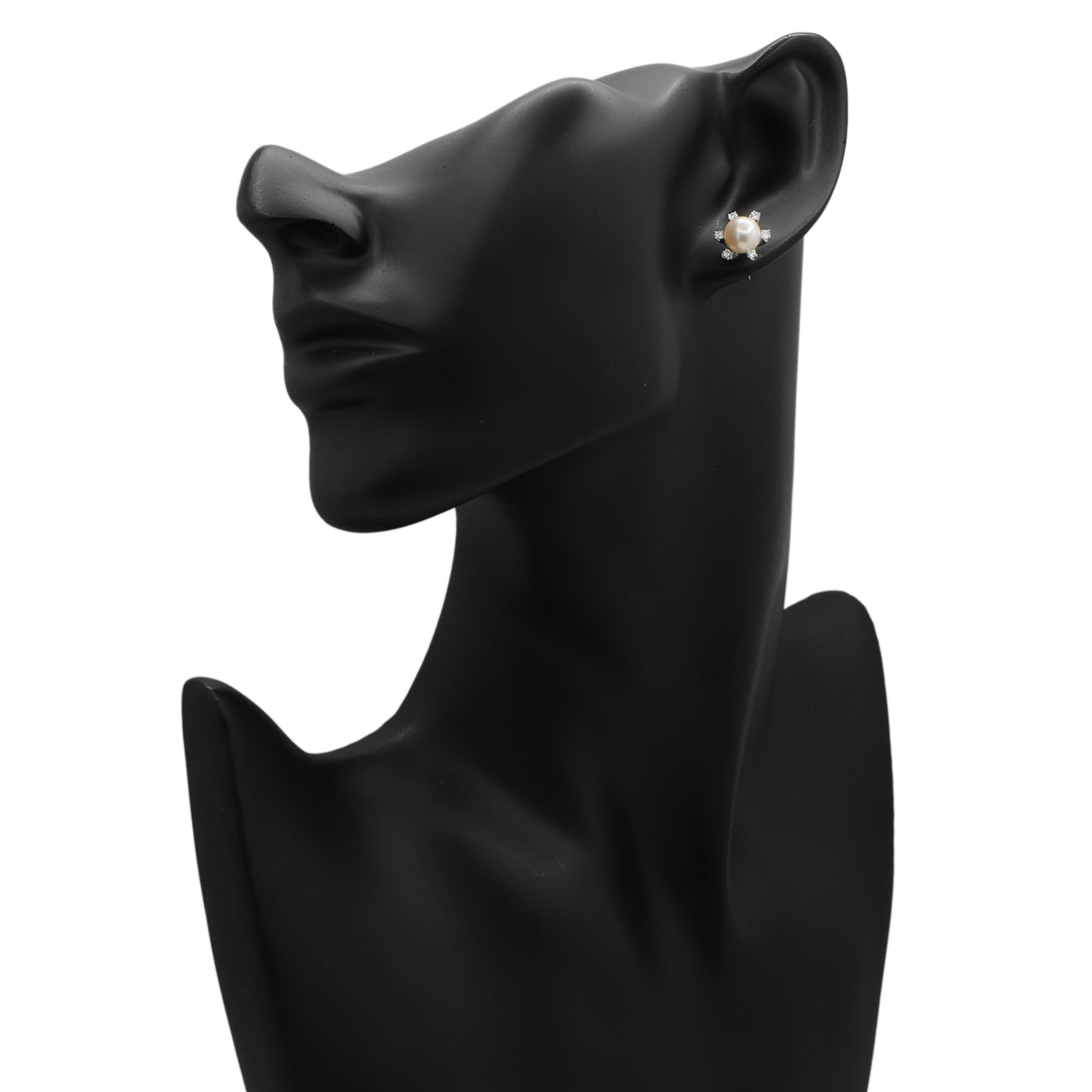 Exclusive 14K White Gold Akoya Pearl Earrings — Back View