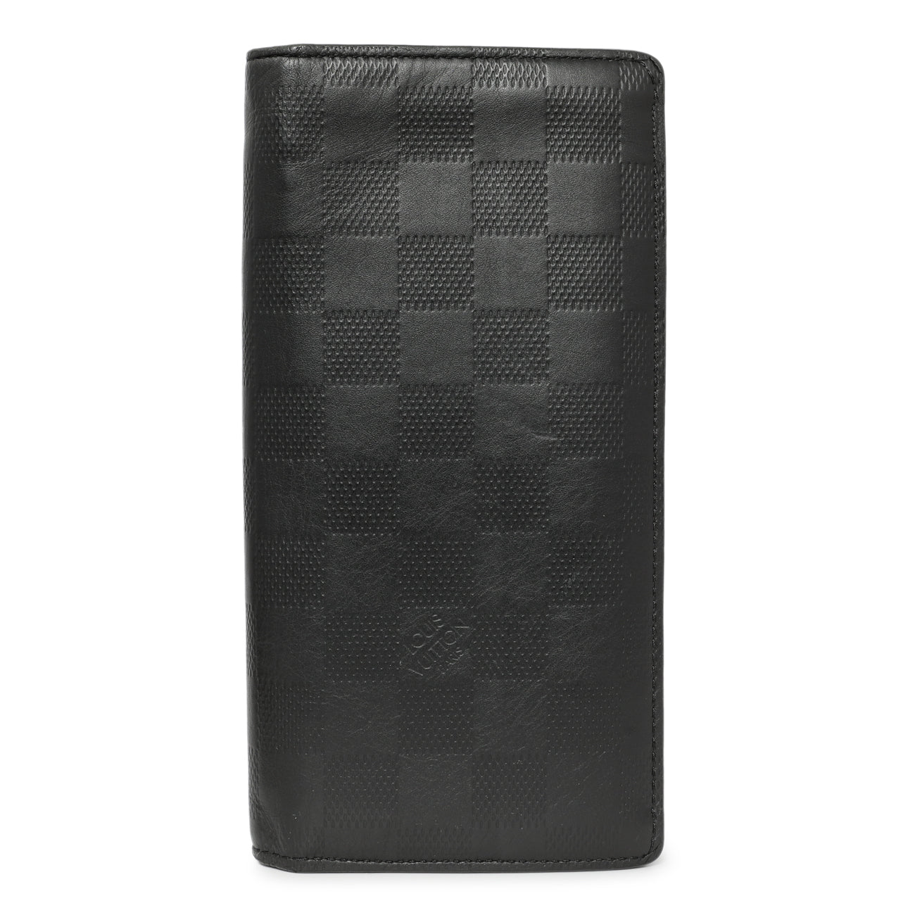 Exclusive Louis Vuitton Black Damier Infini Brazza Wallet — Front View