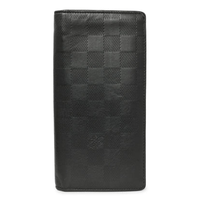 Exclusive Louis Vuitton Black Damier Infini Brazza Wallet — Front View