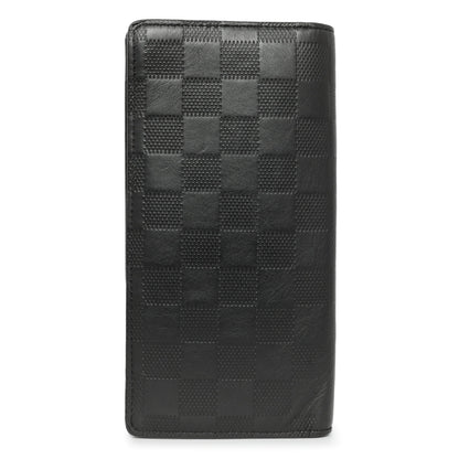Exclusive Louis Vuitton Black Damier Infini Brazza Wallet — Side View