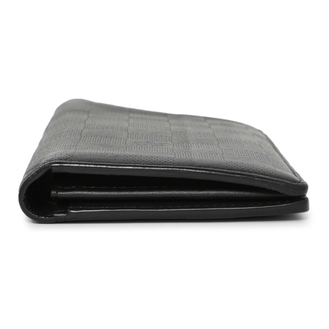 Exclusive Louis Vuitton Black Damier Infini Brazza Wallet — Back View