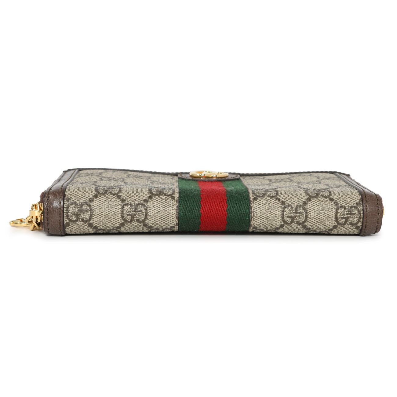 Exclusive Gucci GG Supreme Monogram Web Ophidia Zip Around Wallet — Back View