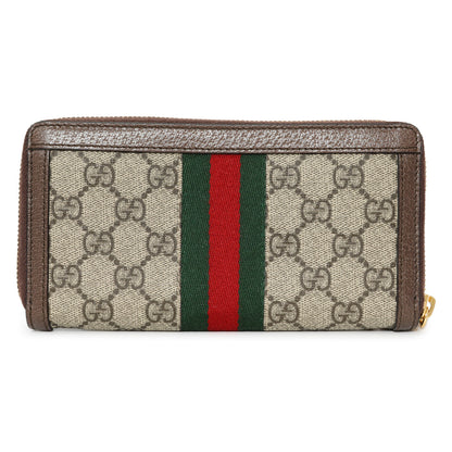 Exclusive Gucci GG Supreme Monogram Web Ophidia Zip Around Wallet — Side View