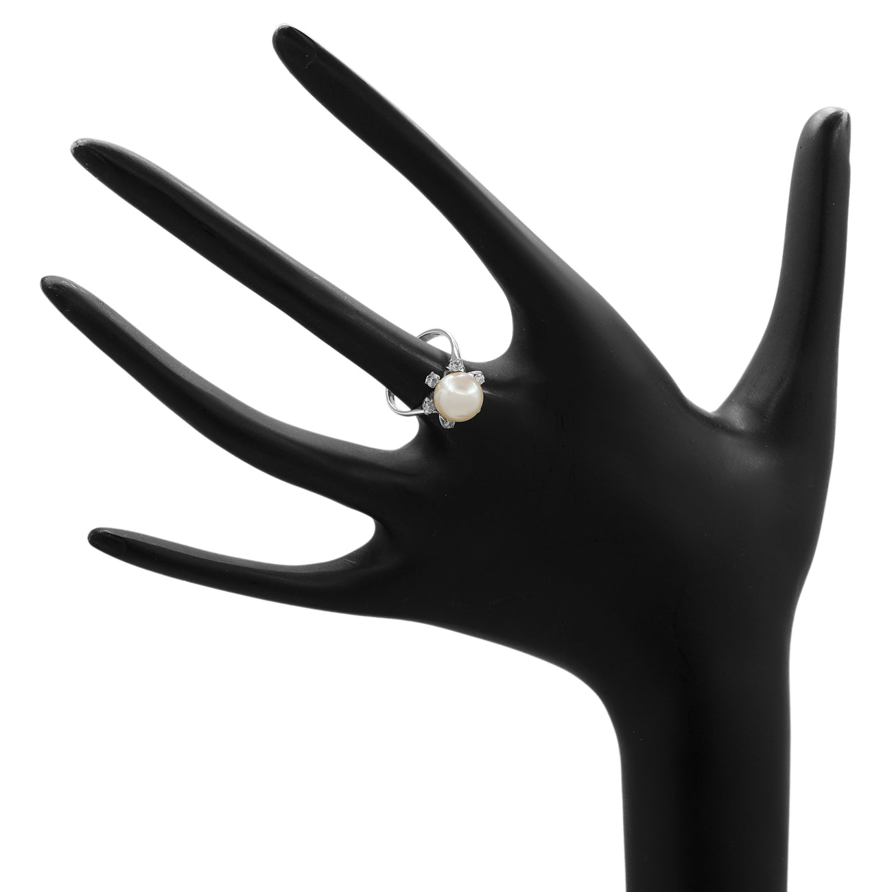 Exclusive 14K White Gold Akoya Pearl Ring — 4 — Back View