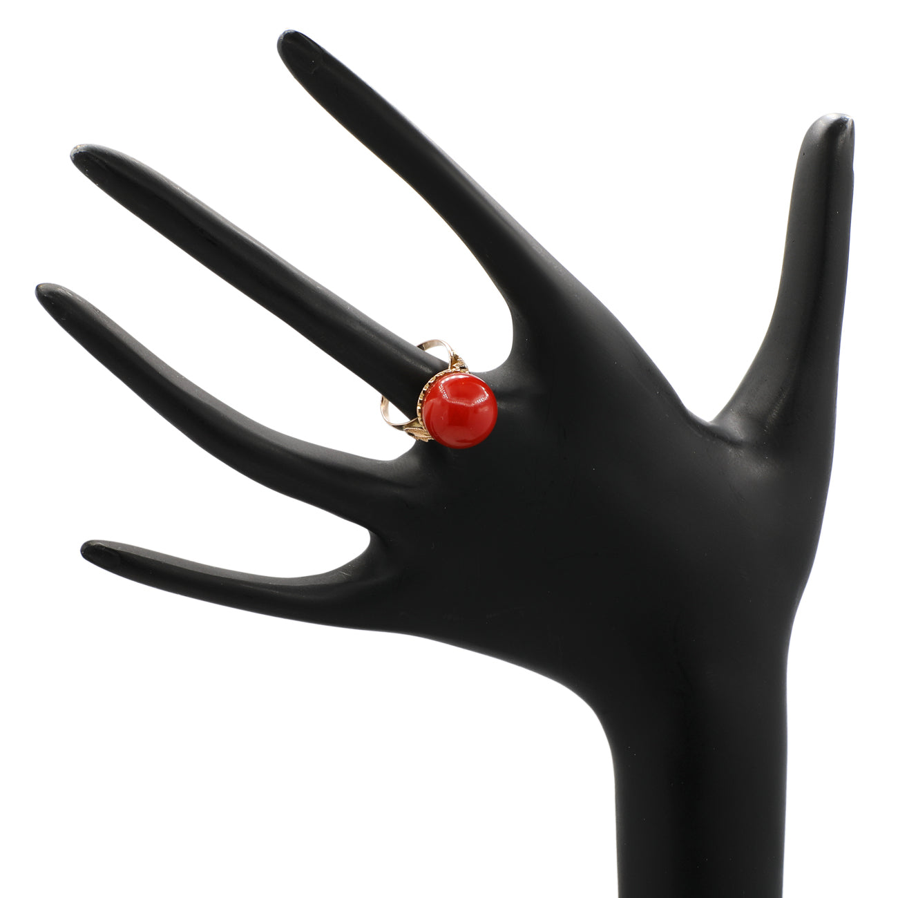 Exclusive 14K Rose Gold 13.5mm Coral Ring — 4.25 — Back View