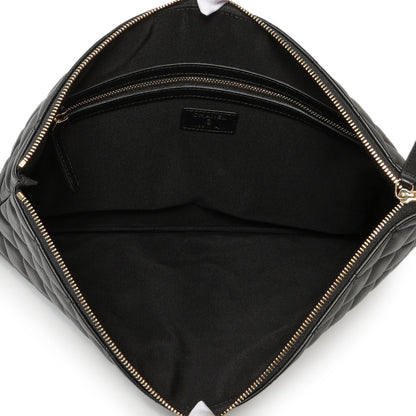 Exclusive Chanel Black Quilted Lambskin Large Cosmetic Case — Top View