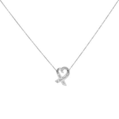 Exclusive Tiffany & Co. Sterling Silver Small Loving Heart Pendant Necklace — Side View