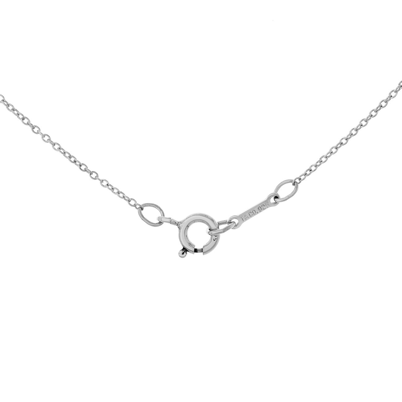 Exclusive Tiffany & Co. Sterling Silver Small Loving Heart Pendant Necklace — Back View