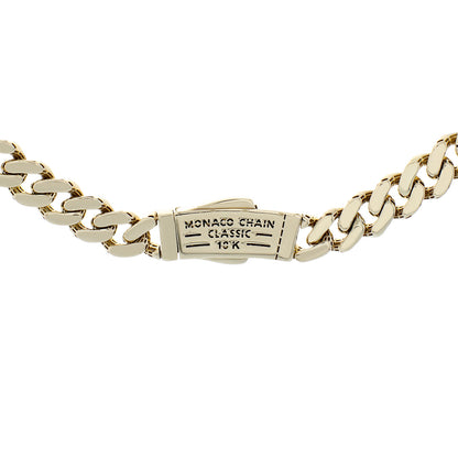 Exclusive 10K Yellow Gold Monaco Diamond Cut Curb Link Chain — Top View