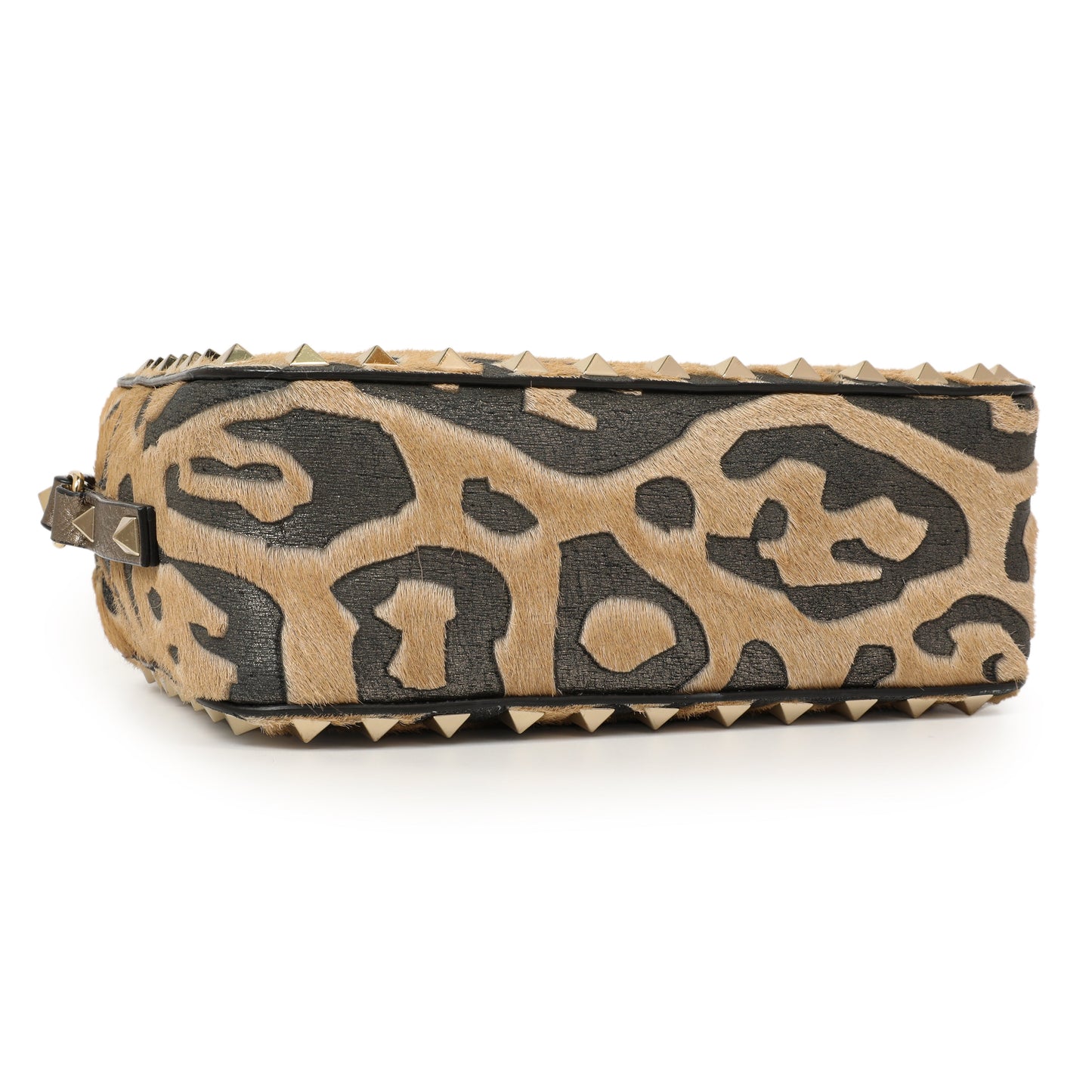 Exclusive Valentino Calf Hair Leopard Rockstud Camera Crossbody — Back View