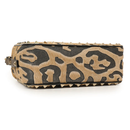 Exclusive Valentino Calf Hair Leopard Rockstud Camera Crossbody — Back View