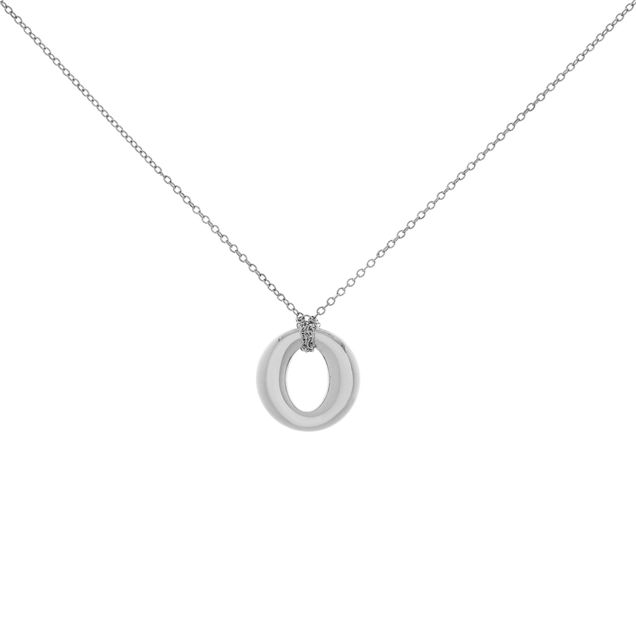 Exclusive Tiffany & Co. Sterling Silver Sevillana Circle Pendant Necklace — Front View