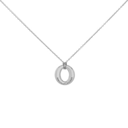 Exclusive Tiffany & Co. Sterling Silver Sevillana Circle Pendant Necklace — Side View