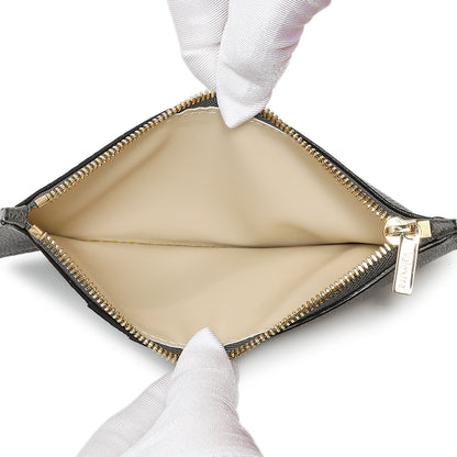 Exclusive Valextra Grey Calfskin Card Holder With Zip — Top View