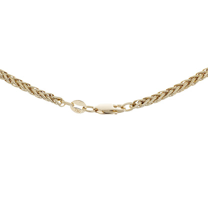 Exclusive 18K Yellow Gold Wheat Link Chain — Side View