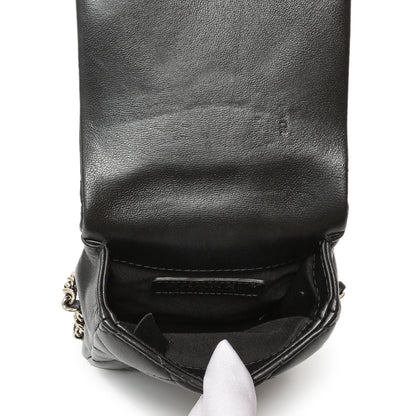Exclusive Chanel Black Quilted Lambskin My Precious Phone Case Flap Bag — Detail View