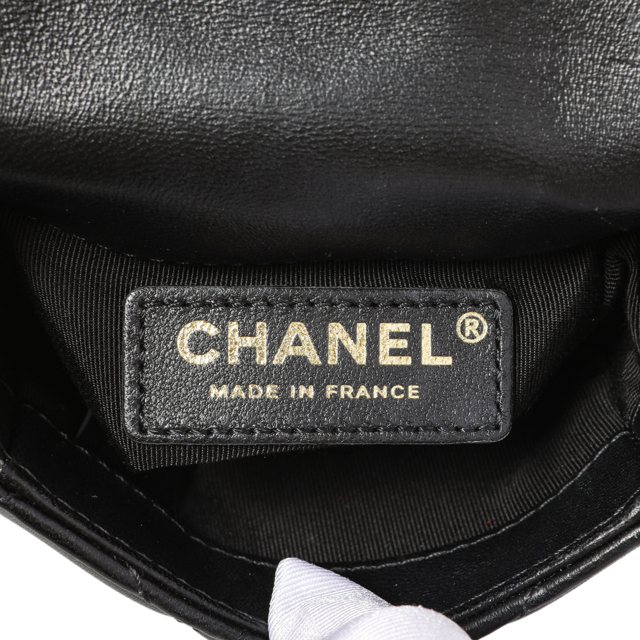 Exclusive Chanel Black Quilted Lambskin My Precious Phone Case Flap Bag — Lifestyle View