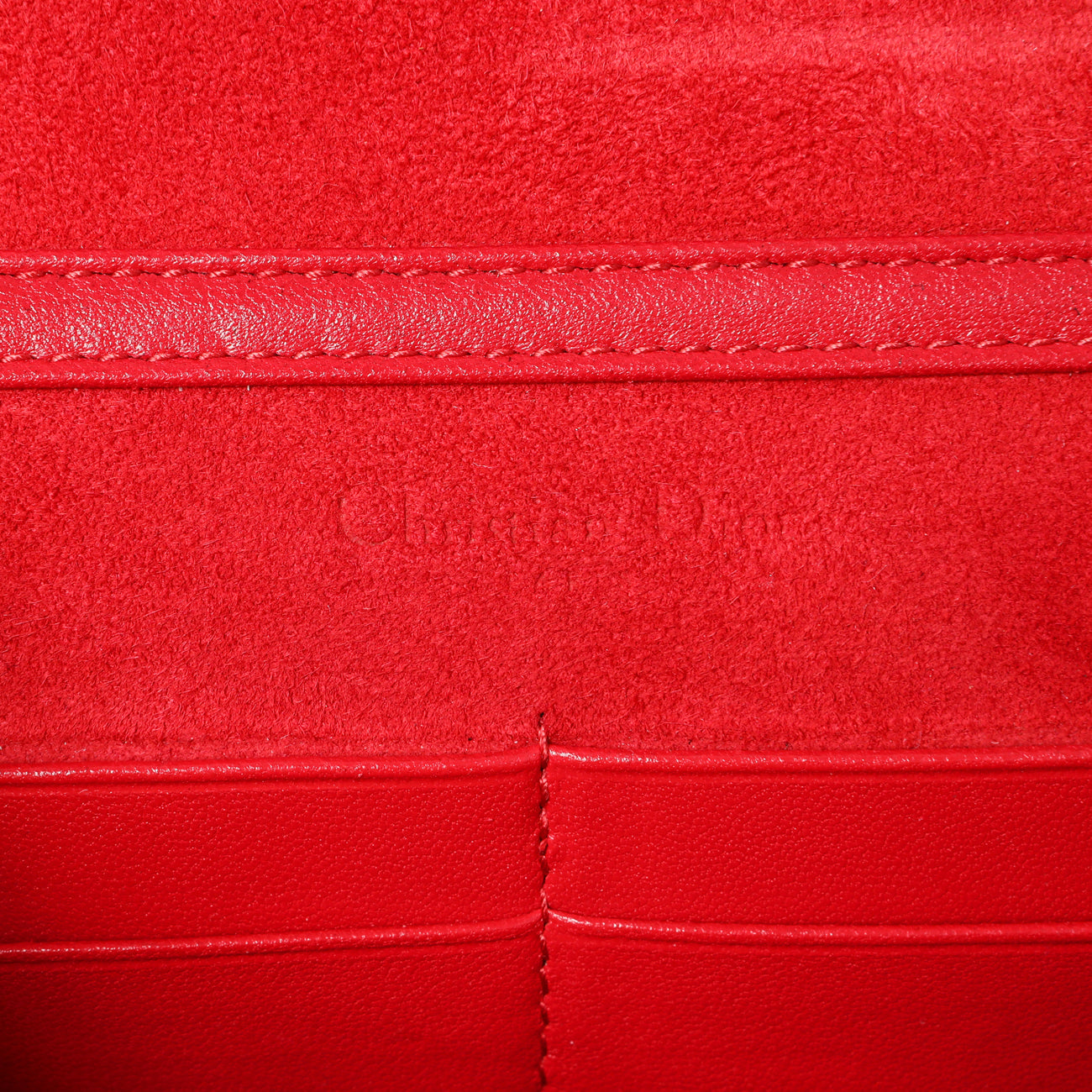 Exclusive Christian Dior Red Calfskin Diorama Wallet On Chain — Alternate View 9