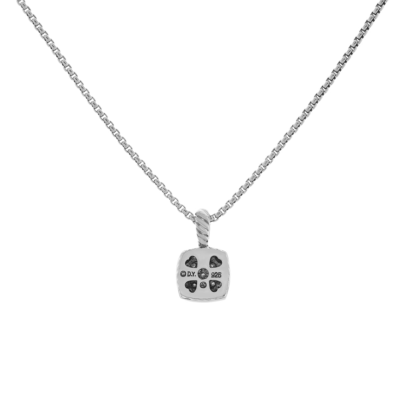Exclusive David Yurman Sterling Silver Diamond Petite Albion Pendant Necklace — Side View