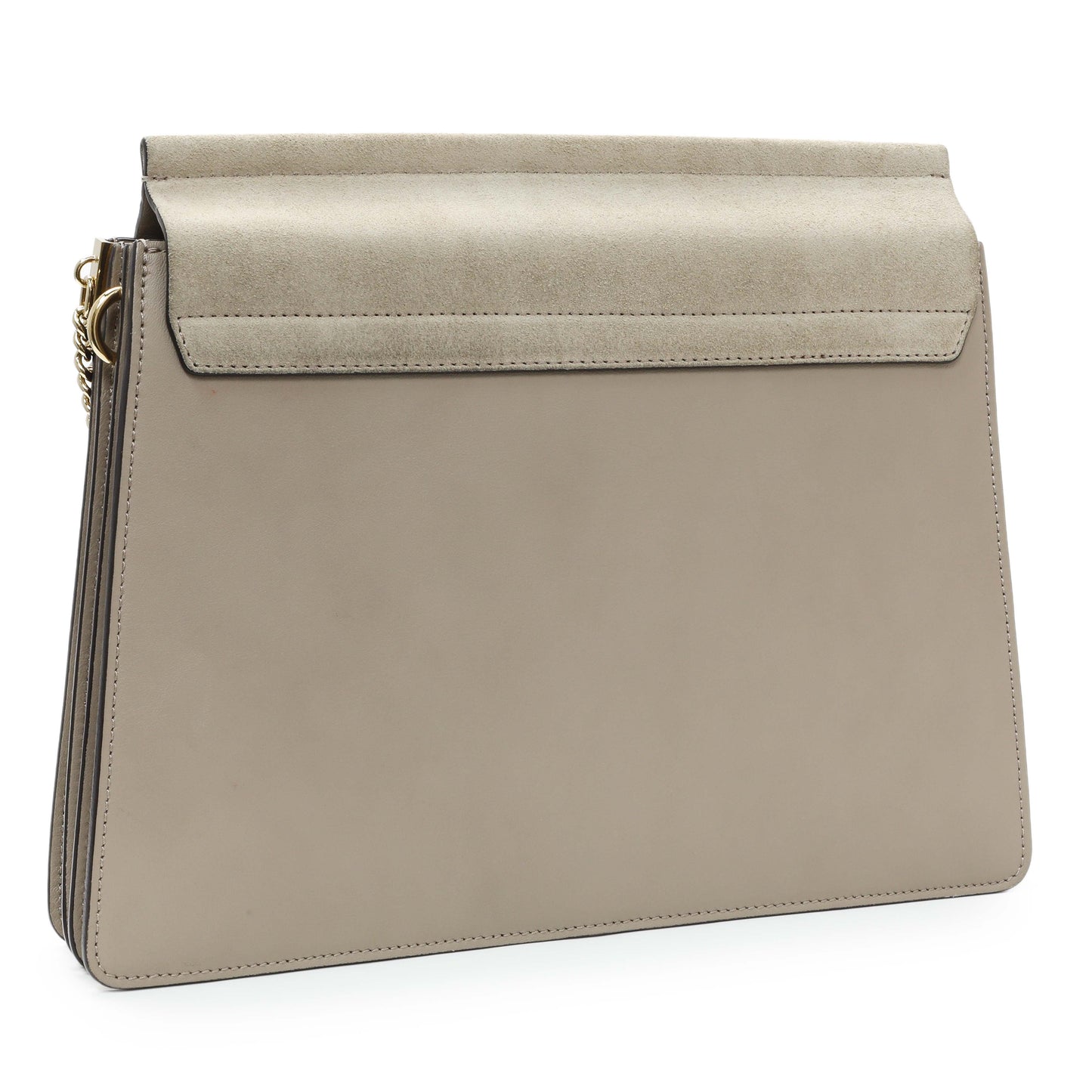 Exclusive Chloe Motty Grey Calfskin Suede Medium Faye Shoulder Bag — Side View