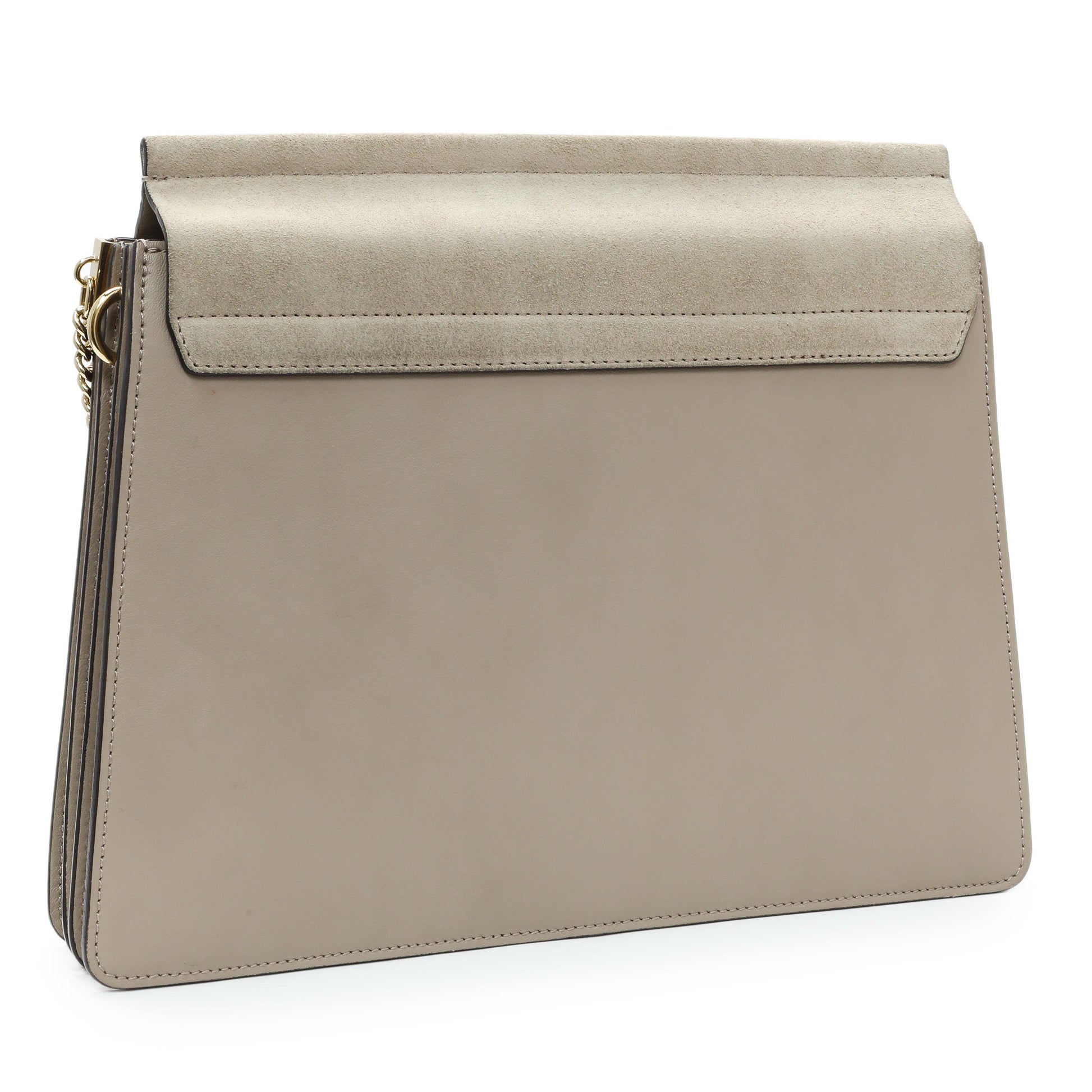 Exclusive Chloe Motty Grey Calfskin Suede Medium Faye Shoulder Bag — Side View