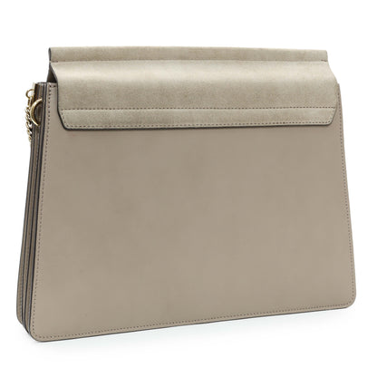 Exclusive Chloe Motty Grey Calfskin Suede Medium Faye Shoulder Bag — Side View