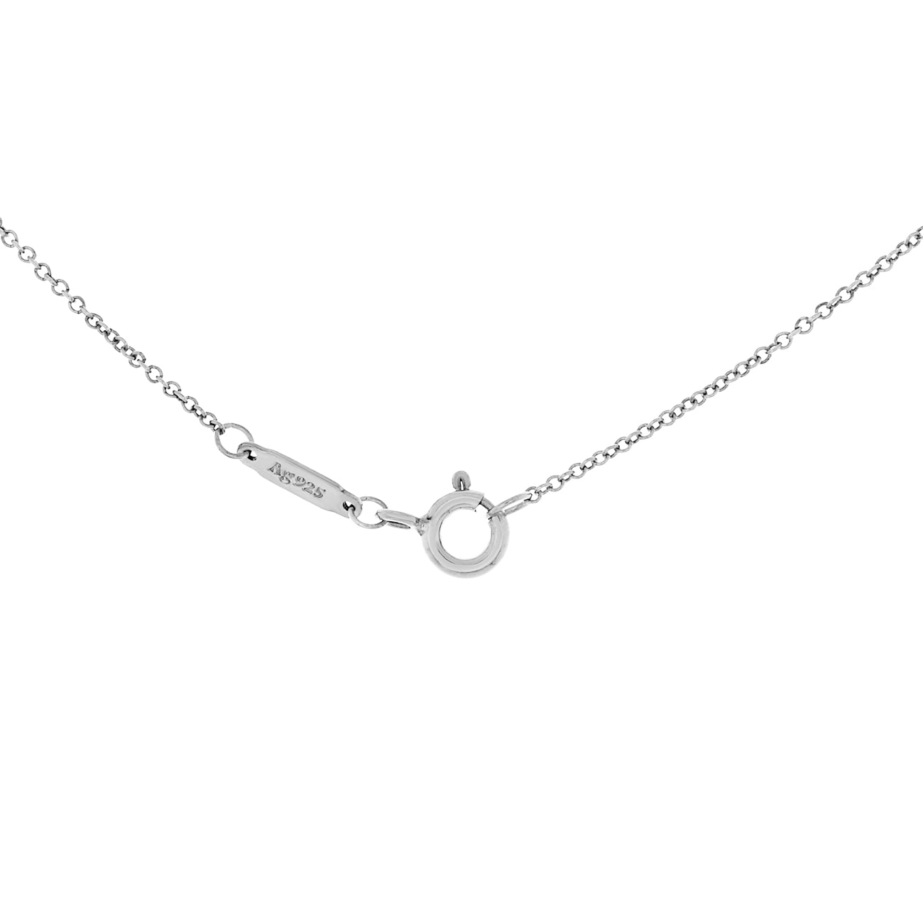 Exclusive Tiffany & Co. Sterling Silver Diamond Mini Return to Tiffany Double Heart Necklace — Top View