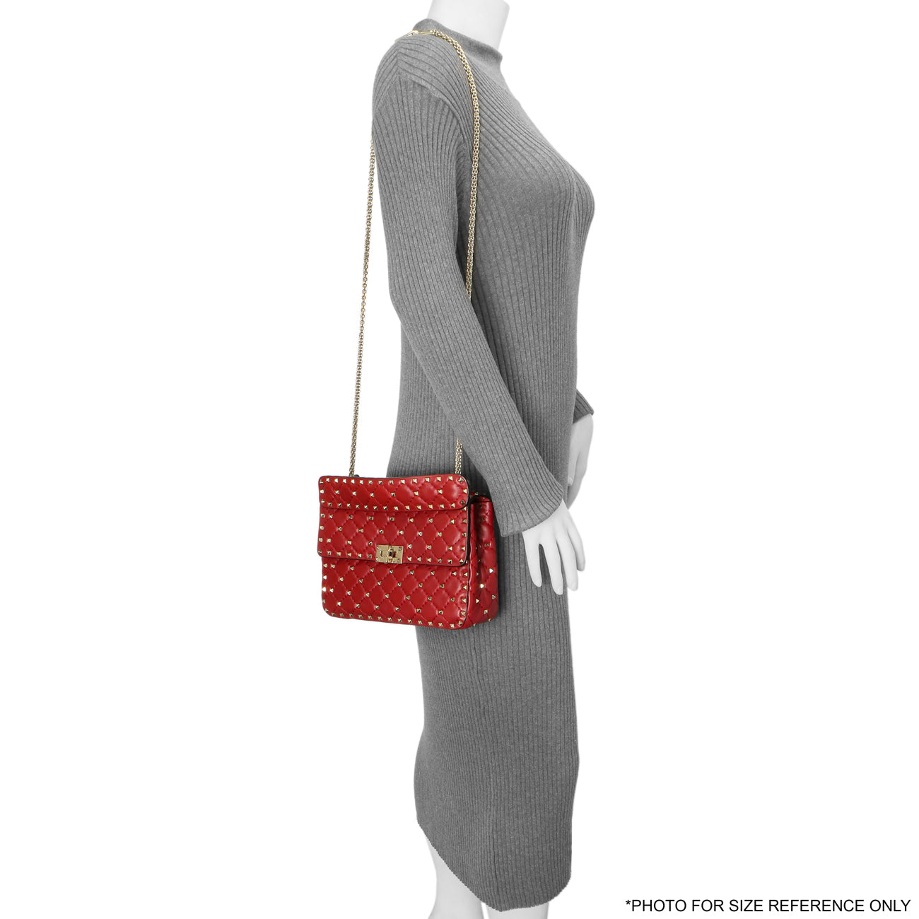 Exclusive Valentino Red Lambskin Medium Rockstud Spike Shoulder Bag — Alternate View 7