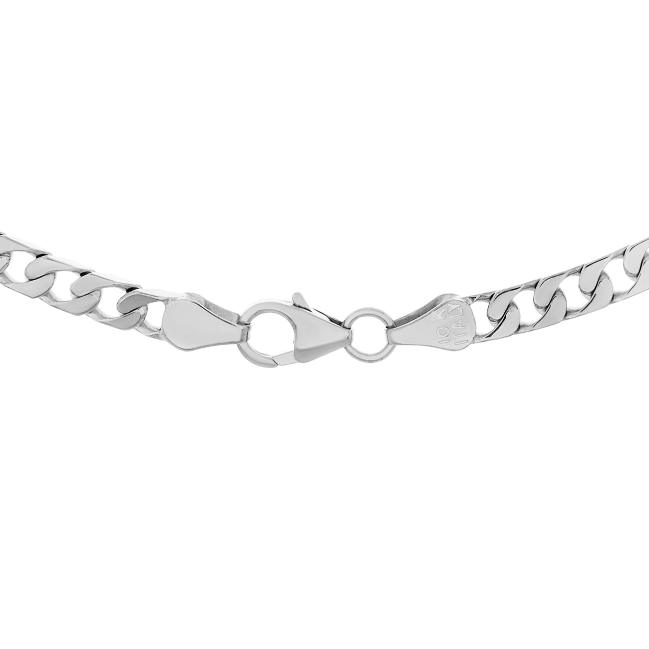 Exclusive 10K White Gold Curb Chain — Side View
