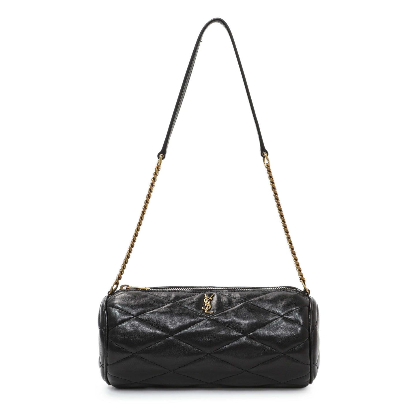 Exclusive Saint Laurent Lambskin Black Sade Tube Bag — Front View