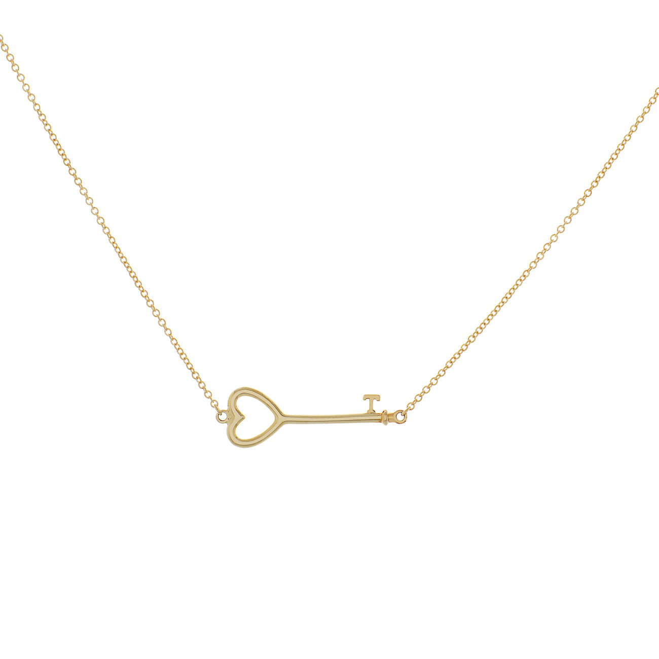 Exclusive Tiffany & Co. 18K Yellow Gold Heart Key Pendant — Front View
