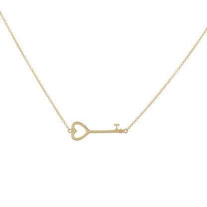 Exclusive Tiffany & Co. 18K Yellow Gold Heart Key Pendant — Front View