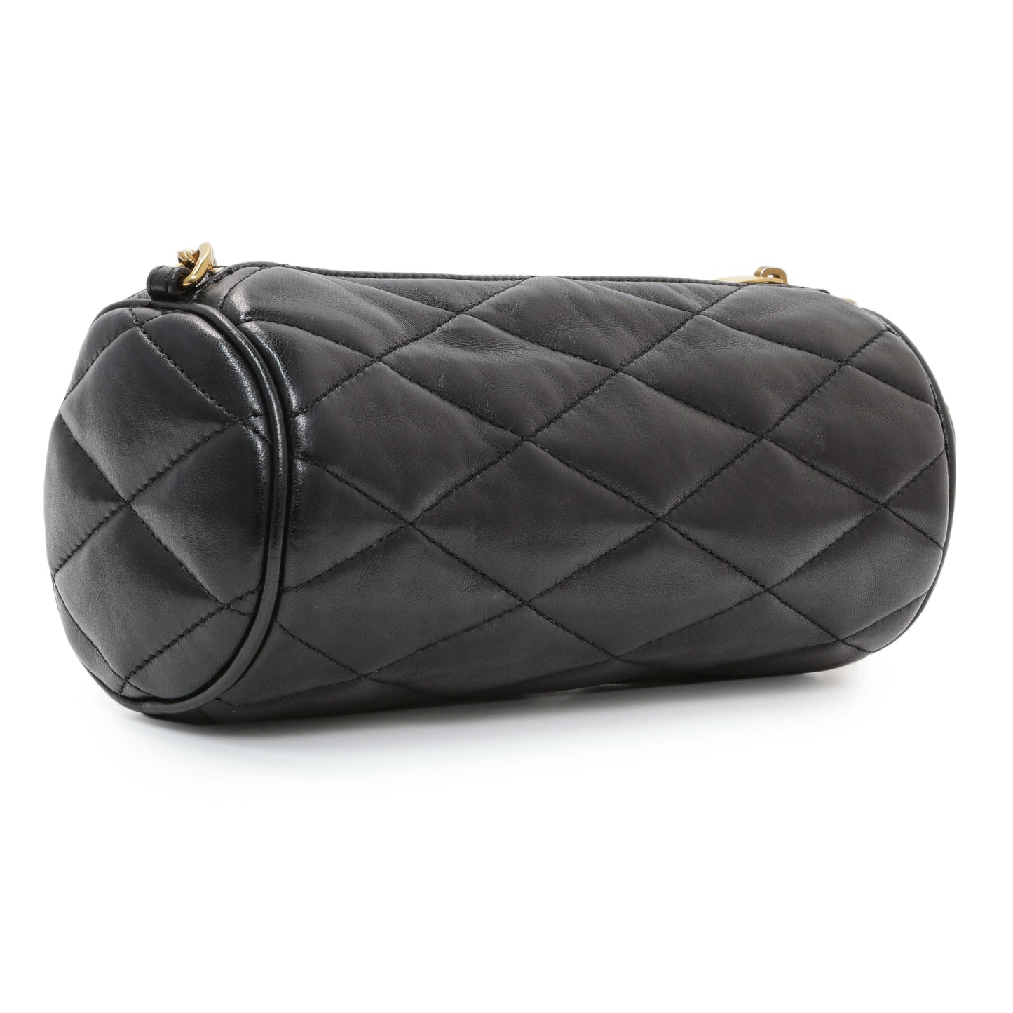 Exclusive Saint Laurent Lambskin Black Sade Tube Bag — Side View