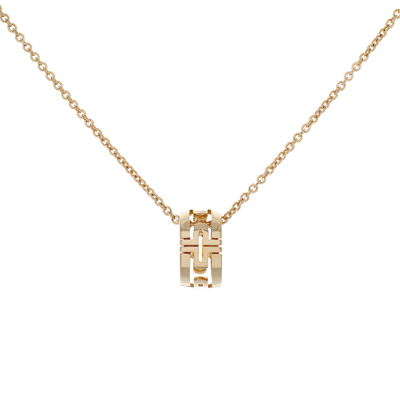Exclusive Bulgari 18K Yellow Gold Parentesi Pendant Necklace — Front View