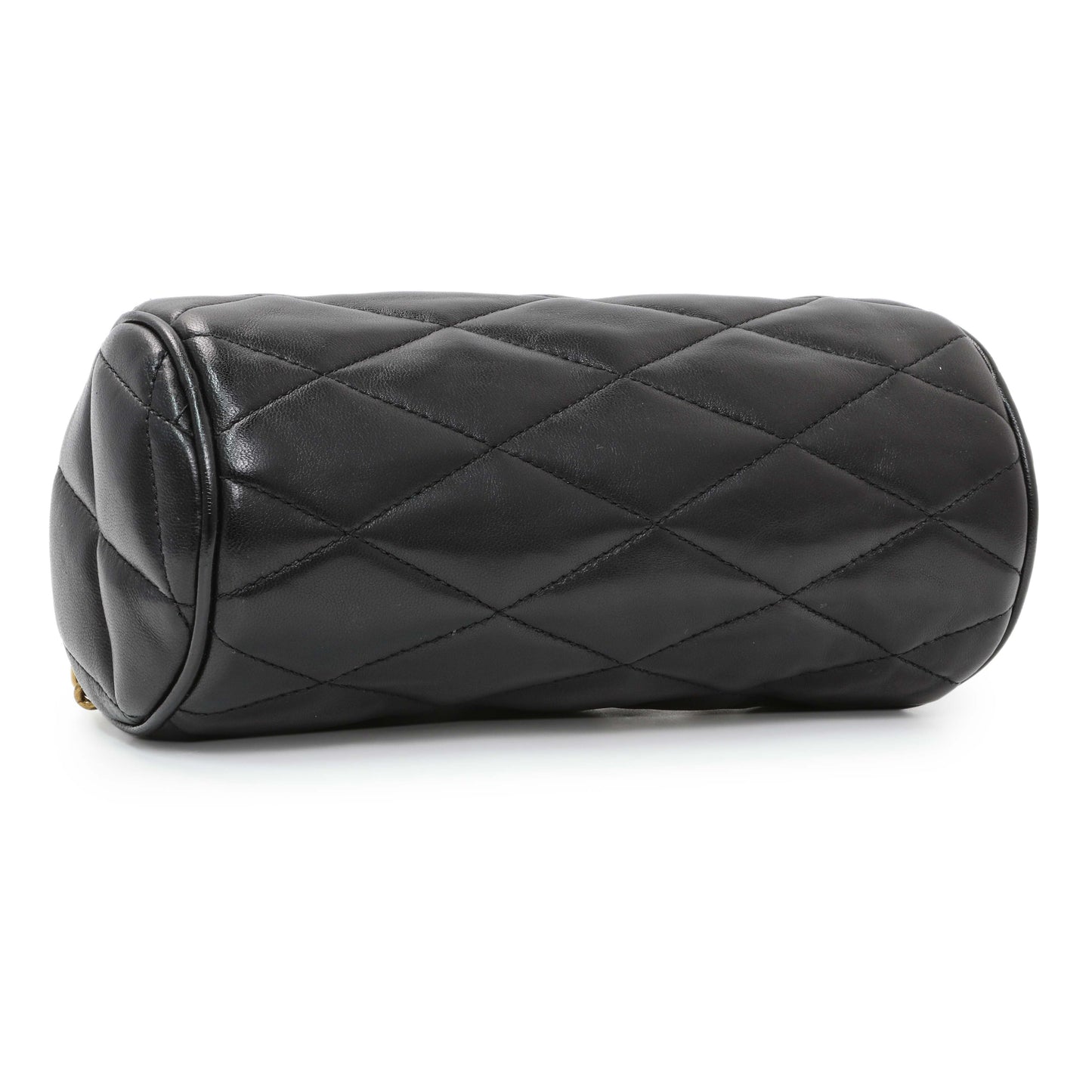 Exclusive Saint Laurent Lambskin Black Sade Tube Bag — Back View