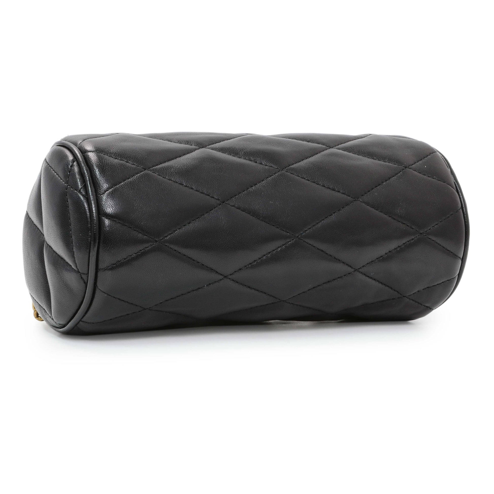 Exclusive Saint Laurent Lambskin Black Sade Tube Bag — Back View