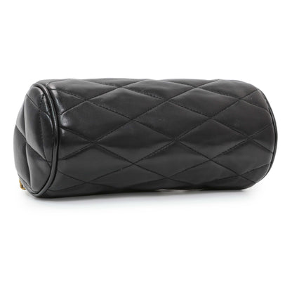 Exclusive Saint Laurent Lambskin Black Sade Tube Bag — Back View