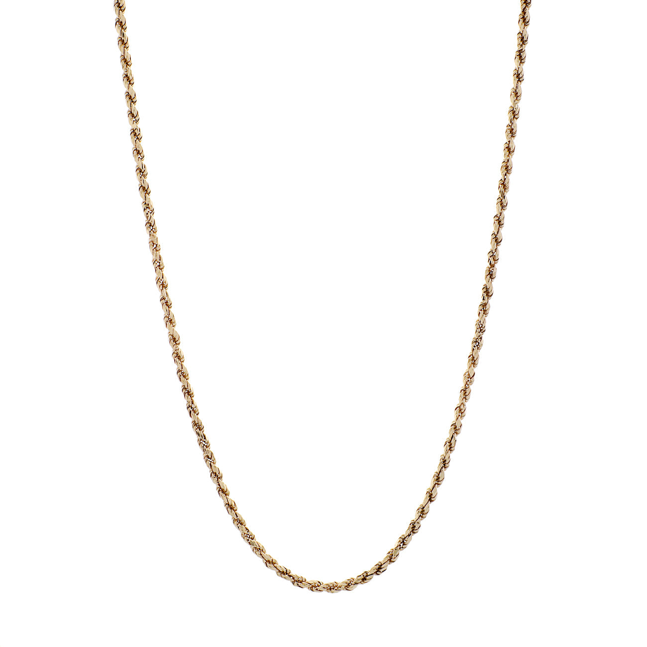 Exclusive 14K Yellow Gold Rope Chain — Front View
