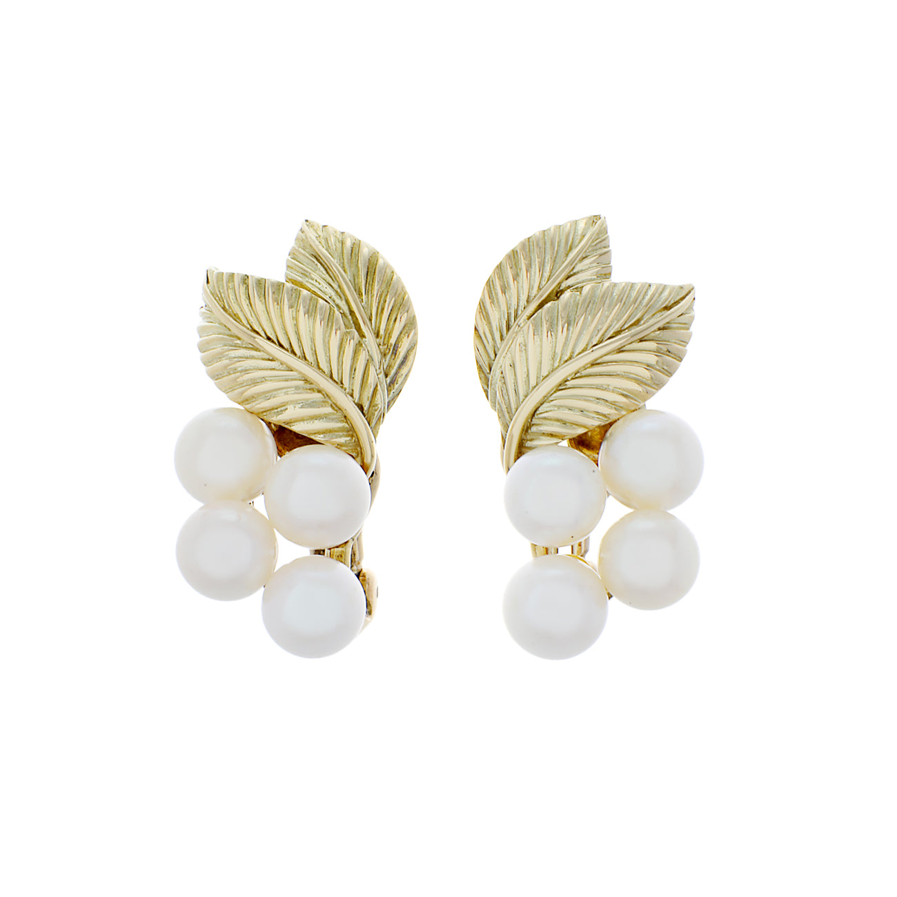 Exclusive 14K Yellow Gold Akoya Pearl Clip-On Earrings — Front View