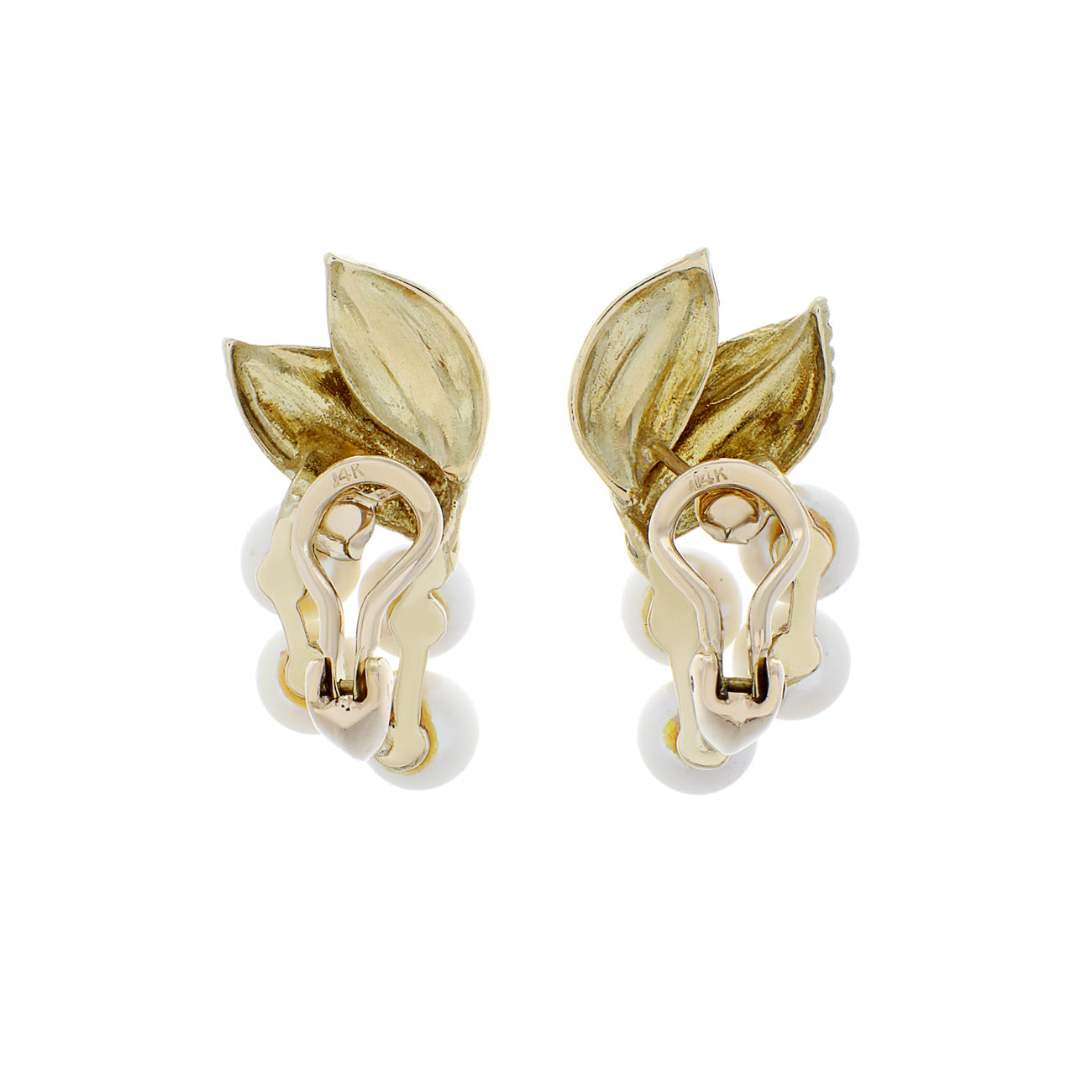 Exclusive 14K Yellow Gold Akoya Pearl Clip-On Earrings — Side View