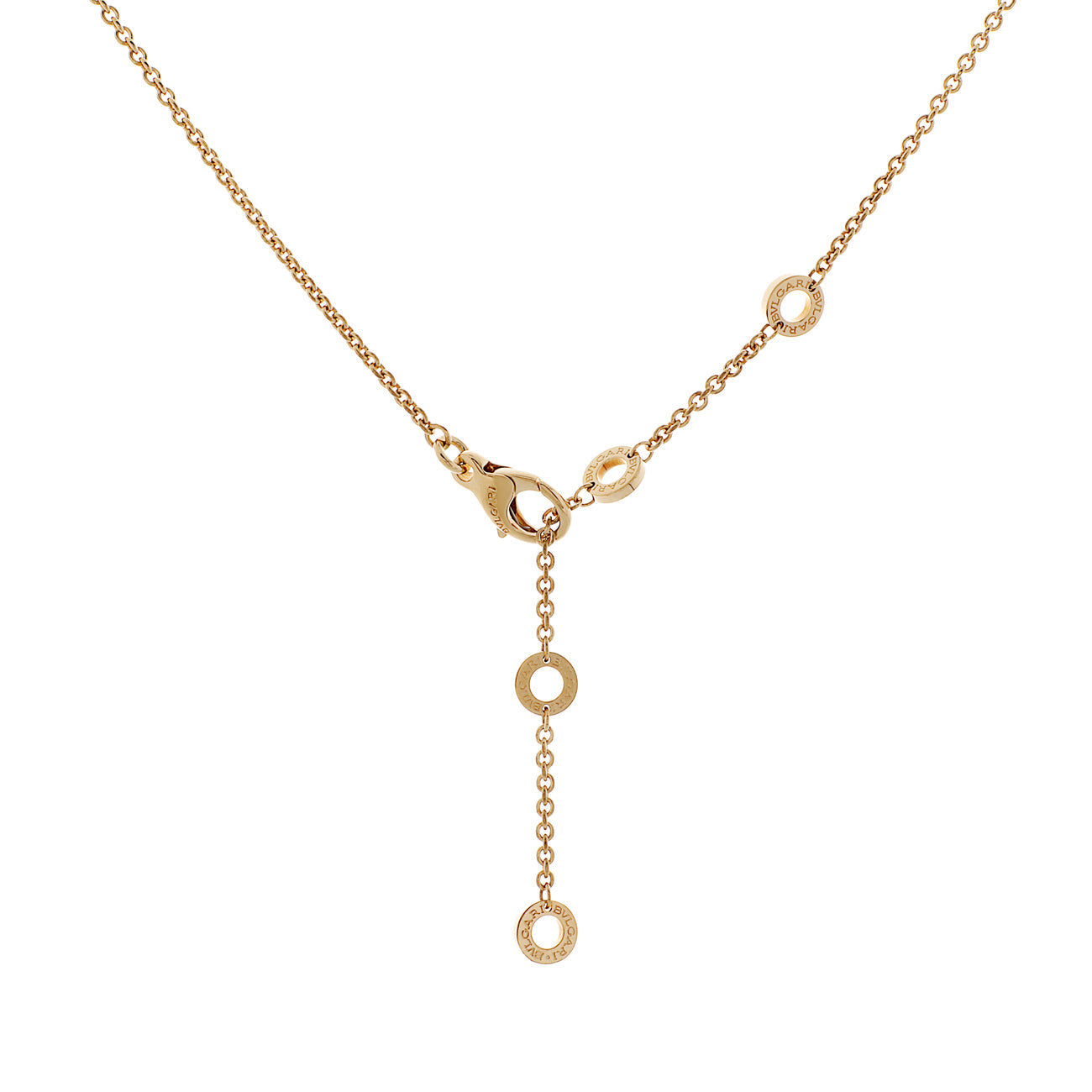 Exclusive Bulgari 18K Yellow Gold Parentesi Pendant Necklace — Back View