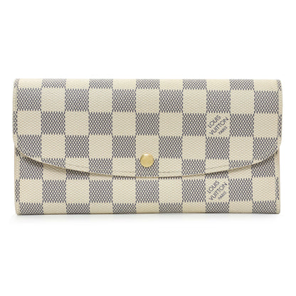 Exclusive Louis Vuitton Damier Azur Emilie Wallet — Front View
