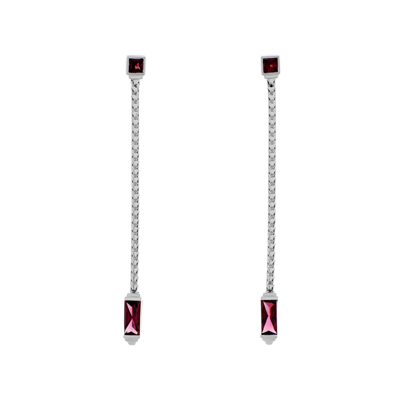 Exclusive 18K White Gold Di Modolo Pink Tourmaline Drop Earrings — Front View